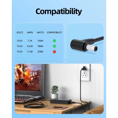 180W AC Charger Fit for Asus Rog Zephyrus G G15 G14 GA502DU GA502D GA502 GA502IU GA401IV GA401IU GA401IH-HE072T GA401II-HE177R A17-180P1A,