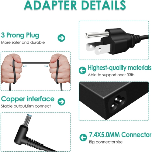 New AC Charger Fit for HP ZBook Studio15 G3 G4 G5 HP ZBook G3 G4 OMEN x by 15 17 ADP-150XB B 776620-001 917677-003 75626-003 917677-001 PC Laptop