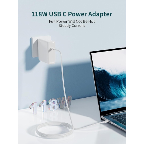 Macbook Pro Charger 118W Usb-C Power Adapter For Macbook Pro Air 13 14 15 16 Inch Mac Book Laptop Retina M2 M1 2023 2022 2020 2019 2018 2017 2016