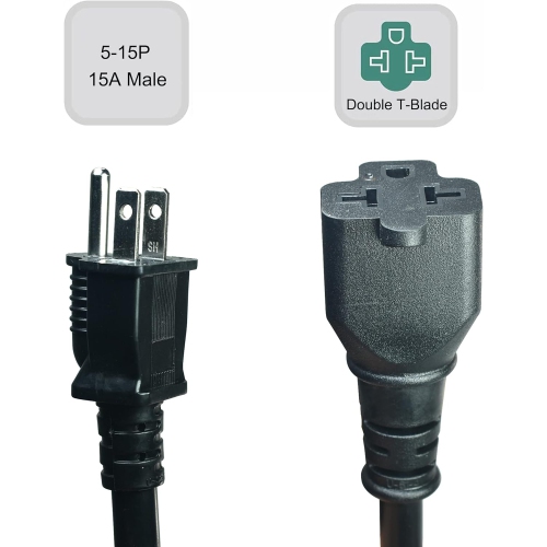 [4 in 1] 15 Amp Household AC Plug to 20 Amp T Blade Adapter,5-15P to 5-20R,5-15P to 6-15R,5-15P to 6-20R, 4 in 1 AC Power Adapter,15A 125V to 20A