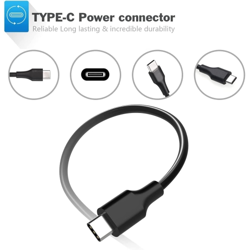 Chargeur USB-C de 65 W pour portable de HP; Chromebook Yoga ThinkPad X1 de Lenovo; Mac Book Pro DE DELL avec cordon d'alimentation à chargement