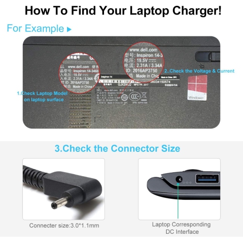 Aspire Laptop Charger for Acer Swift Spin 3 5 SP111-33 SP111-32N SF314-51 SF314-52 SF314-54 SF315 SP314-21; Acer Chromebook R11 C720 C720P Series