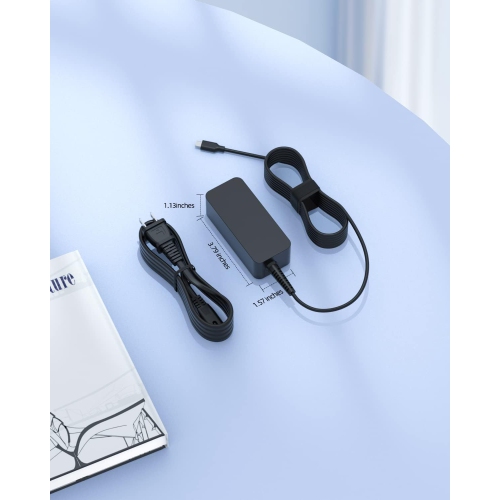 Chargeur Chromebook d'45 W pour tous les portables Chromebook, connecteur USB-C, chargement haute vitesse, cordon d'alimentation prolongé,