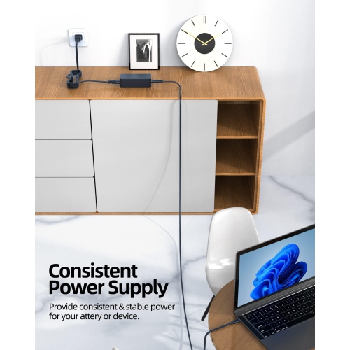 Chargeur Chromebook d'45 W pour tous les portables Chromebook, connecteur USB-C, chargement haute vitesse, cordon d'alimentation prolongé,