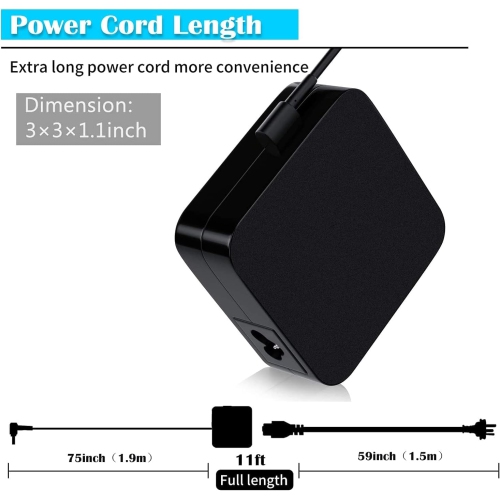 90W Laptop Charger AC Adapter Replacement for ASUS u56e k53e q550l k55a k52f k501u a53e n56v r510c x54c x551c a55a k55vd a53s a54c k55n n56dp x52f