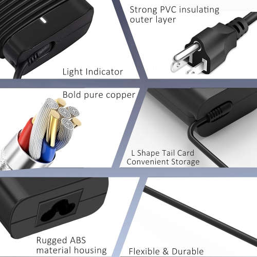 New Slim 65W USB C Charger for Dell Latitude 5420 5520 5530 5430 7420 7430 7440 Inspiron 14 7425 7420 16 7620 7620 2-in-1 5630 Chromebook 3100 XPS 13