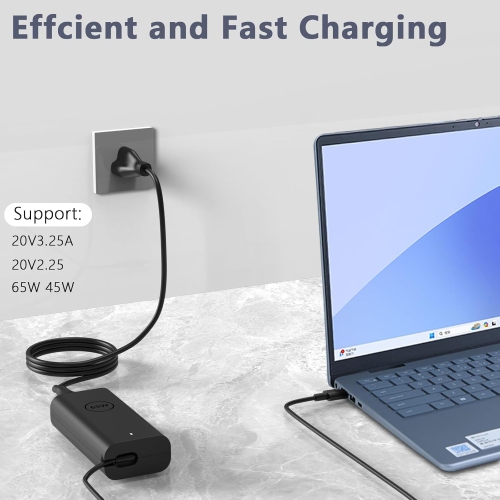 New Slim 65W USB C Charger for Dell Latitude 5420 5520 5530 5430 7420 7430 7440 Inspiron 14 7425 7420 16 7620 7620 2-in-1 5630 Chromebook 3100 XPS 13