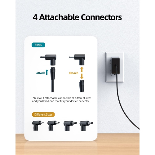 Universal Charger for Asus Laptop with Round Port - Compatible with Vivobook, Zenbook & More, 65W/45W/33W, LED Indicator, 7.5Ft Power Cable