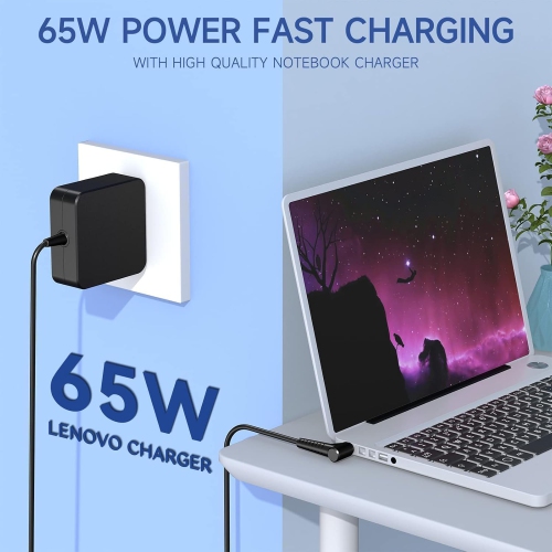 Charger for Lenovo,65W Laptop Charger for Lenovo IdeaPad 110 110s 120 120s 130s 320 330 330s 510 510s 710 710s Flex 4 5 6 14 15 1480 1580 Chromebook