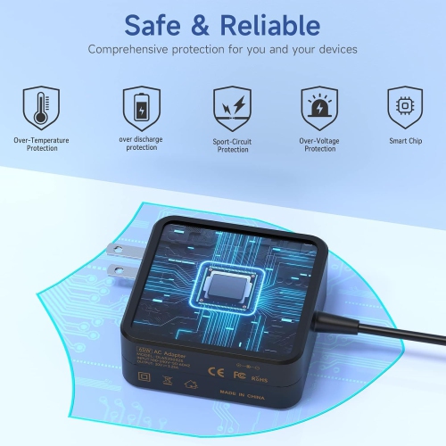 Charger for Lenovo,65W Laptop Charger for Lenovo IdeaPad 110 110s 120 120s 130s 320 330 330s 510 510s 710 710s Flex 4 5 6 14 15 1480 1580 Chromebook