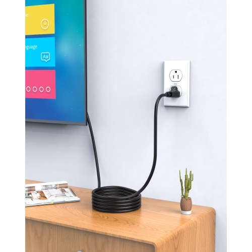 6Ft AC 3 Prong Laptop Power Cable Cord Fit for LG TV, Asus Lenovo Dell HP Acer MSI Razer Toshiba Sony Samsung Adapter Computer Charger Replacement