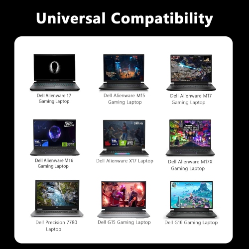 240W Laptop Charger for Dell Alienware 15 17 M15 M16 M17 M17X M18X R1 R2 R3 R4 R5 X15 X16 X17 X51 Precision 7760 7770 7780 M4600 M4800 M6700 M6800
