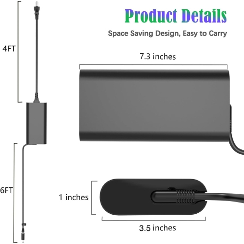 330W 19.5V 16.92A Slim GaN AC Charger for Dell Alienwar X51 X17 R1 R2 M17 R3 R4 M18x R1 R2 R3 Area-51m R1 R2 P45E P48E P38E ADP-330AB D DA330PM111