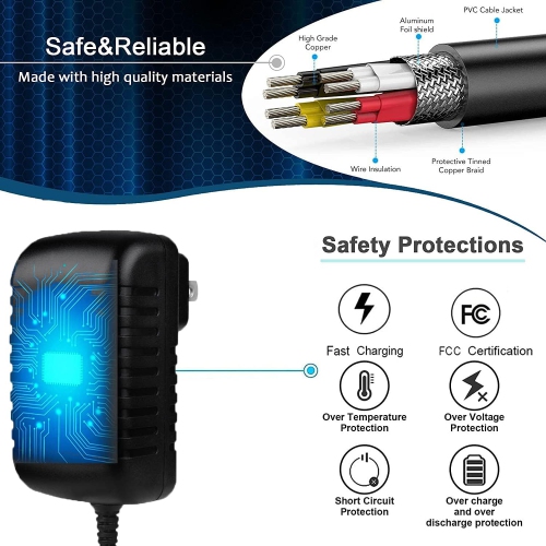 4FT Cable 8V DC Adapter for Hurricane SpinScrubber Spin Scrubber Brush Charger Power Cord