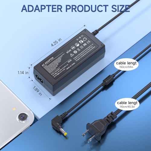 19v 3.42A 65W Laptop Charger AC Adapter for Toshiba Satellite C55 B5201 C655 C850 C50 L755 C855D L655 S5150 L745 P50 C55D S55 Portege Z30 Z930 Z830