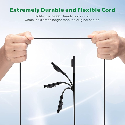 Chargeur Surface Pro de 65&nbsp;W pour chargeur Surface de Microsoft, Surface Pro 9,8,7+,7,6,5,4,3,X, Surface Laptop 5,4,3,2,1 Surface Go T2,3 de