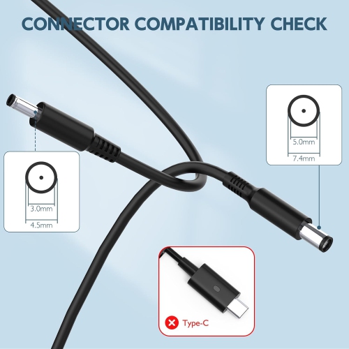 65 W – Chargeur d'adaptateur CA 45 W pour Dell Inspiron série 11 13 14 15 17 3000 5000 7000 5570 5558 5559 7506 5368 2 en 1 Latitude E5470