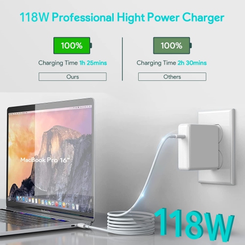 118W Mac Book Charger - for MacBook Charger-USB C Charger Fast Charger Compatible with MacBook pro/MacBook Air 16 15 14 13 Inch, ipad Pro, Samsung