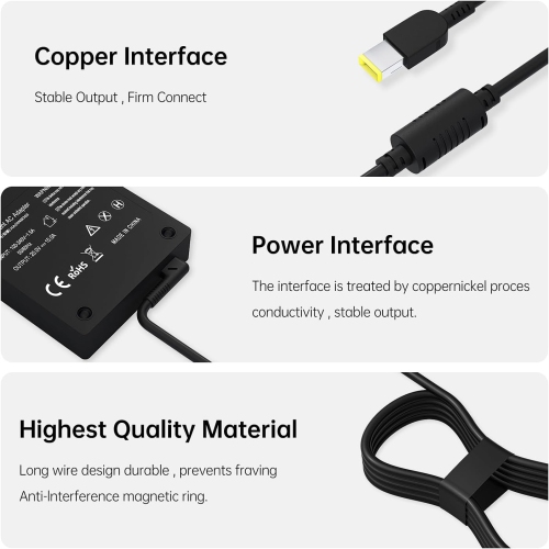 300W 20V 15A AC Slim Tip Laptop Adapter Replacement for Lenovo Legion 5 Pro 15/16/17 Legion 7/7i ThinkPad R9000P R9000K ADL300SDC3A Power Supply