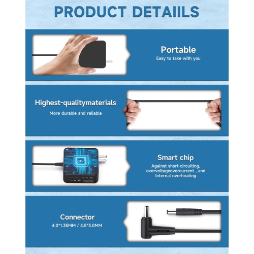 65W 45W 33W Laptop Charger for ASUS Q524 X540S X540L Q504U Q302L X553M UX360C Q200E C300M E402MA Vivobook,Zenbook,Chromebook Computer Charger