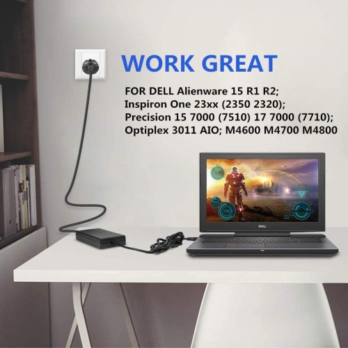 180W AC Charger Fit for Dell Alienware X51 R2 Alienware 13 15 17 R1 R2 R3 R4 m14x m15x m17x Area-51m G5 15 G7 (7588) G3 (3579) P39G P31E 74X5J