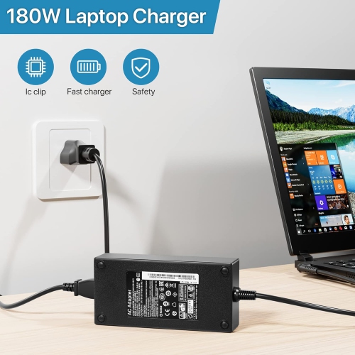 180W AC Adapter Fit for MSI Laptop Charger- GF63 GF75 MS-16K2 MS-16R5 MS-17F3 Power Supply Cord