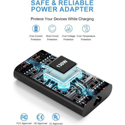 130W AC Adapter Laptop Charger for Dell XPS 15 7590 7570 9530 9560 9550 Precision 5530 5510 5540 5520 M3800 Inspiron 13 7000 7347 7348 Tip 4.5mm