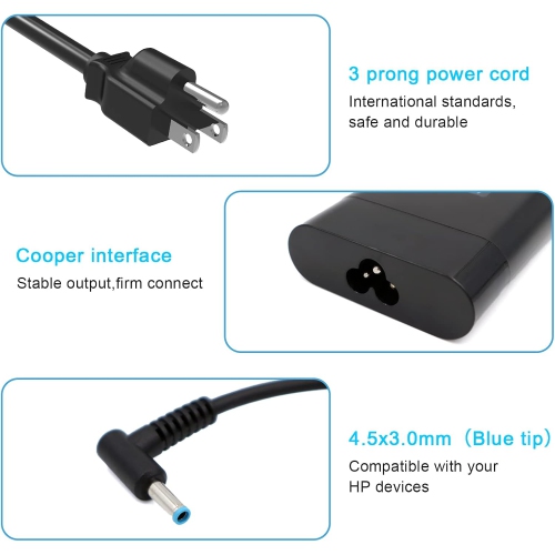 200W Laptop Charger for HP Pavilion Gaming 15 16 17, Omen 15 17, ZBook 15 17 G3 G4 G5, ZBook Studio G3 G4 G5, Envy 15 17 15-dh0005la TPN-LA21