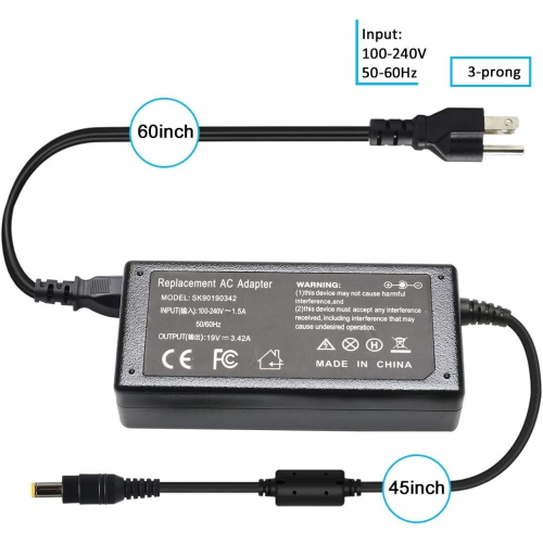 65W 19V 3.42A AC Adapter Laptop Charger for Acer Aspire E1 E3 E5 E11 V3 V5 V7 Series E1-571 E5-573 E5-574 E5-774 E5-511 E5-521 E5-511 V3-472 V3-571