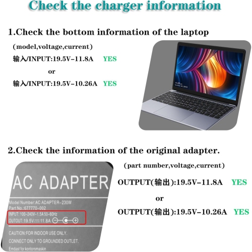 230W 200W AC Charger Fit for Razer Blade 14 15 Inch Razer Blade Pro 17 4K RZ09 Series RC30-0248 RC30-0238 Gaming Laptop Power Supply Adapter Cord