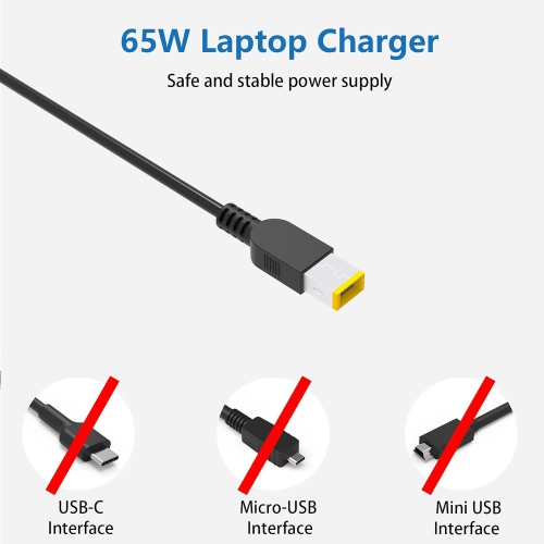 65W 45W Lenovo Laptop Charger for Lenovo Thinkpad T470 T470S T460 E440 E450 E550 E531 E560 T430 T440S T440P T450 E570 L470 L440 X270 X250 Ideapad 300