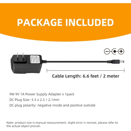 9 V – Adaptateur d'alimentation pour pédale de guitare ME-25 ME-50 B ME-70 ME-80 BR-80 BR-600 DB-88 GT-1 GT-10 GT-100 DS-1 RC-1 RC-3;