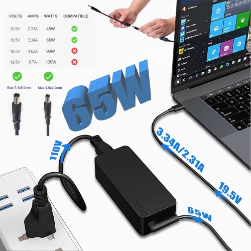65W 45W Laptop Charger for All Dell Inspiron 11 13 15 17 Series 15-3000 15-5000 15-7000 17 13-5000 13-7000 11-3000 14-5000 17-7000 17-3000 17-5000