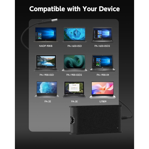 90W Laptop Charger for Dell Latitude E6440 E5440 E5550 E6420 E7470 E5470 E5430 E7450 E6220 E6230 E6320 E6330 E6400 E6410 E6430 E6440 E6500 E6510