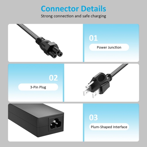Universal 65&nbsp;W Chargeur USB-C pour portable Bloc d'alimentation Chromebook portatif de type C Adaptateur c.a. Cordon d'alimentation pour Asus