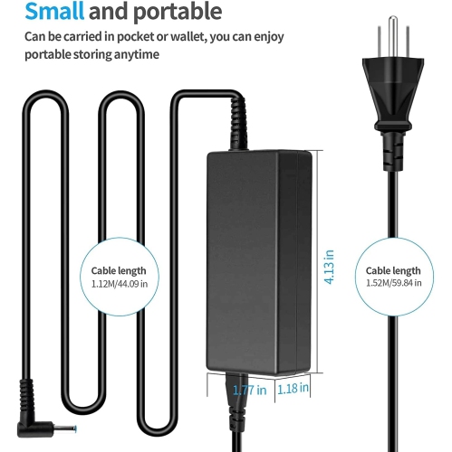 HP Laptop Charger 45W 19.5V 2.31A for HP Stream 11 13 14, Pavilion, Elitebook Folio, Spectre, Pavilion Touchsmart, Spectre Ultrabook, AC Adapter