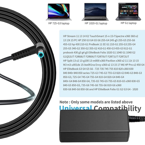 HP Laptop Charger 45W 19.5V 2.31A for HP Stream 11 13 14, Pavilion, Elitebook Folio, Spectre, Pavilion Touchsmart, Spectre Ultrabook, AC Adapter