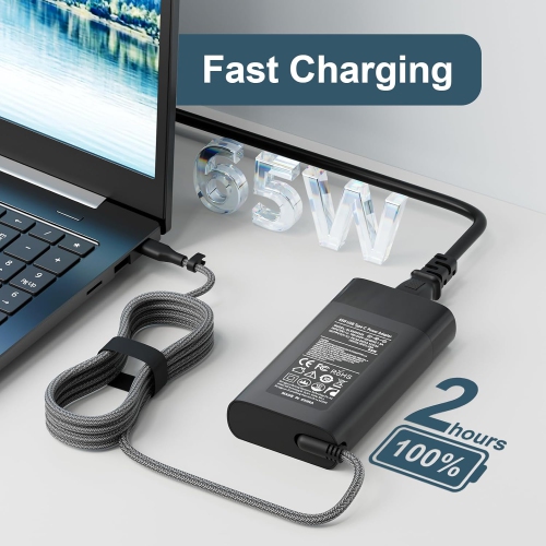 New Slim HP 65W USB C Laptop Charger Replacement for HP Spectre x360, Envy, Chromebook, Elitebook, Pavilion x360, Elite x2 Travel Type C Power Cord