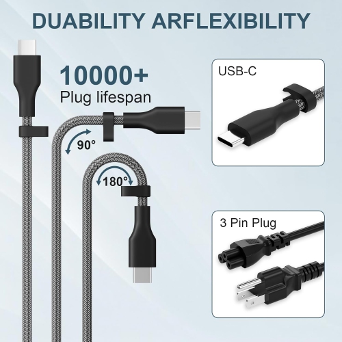 New Slim HP 65W USB C Laptop Charger Replacement for HP Spectre x360, Envy, Chromebook, Elitebook, Pavilion x360, Elite x2 Travel Type C Power Cord