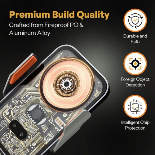 Wireless Car Charger & Phone Holder, 15W Fast Charging, Auto-Clamping, Qi-Certified, Universal Air Vent Mount, Compatible with iPhone, Galaxy &