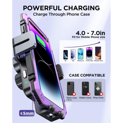 Wireless Car Charger, 15W Qi Fast Charging Car Charger Phone Holder Mount, Auto-Clamping Alignment Windshield Dashboard Air Vent Cell Phone Holder