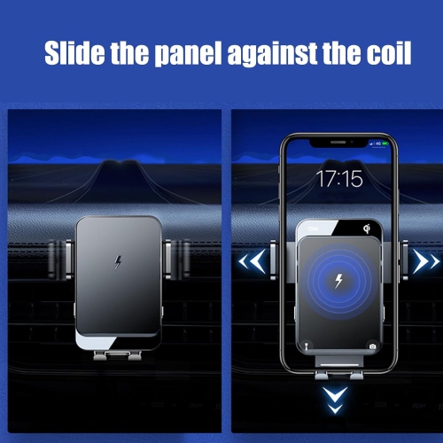 Wireless Car Charger, 15W Qi Fast Charging Car Charger Phone Holder Mount, Auto-Clamping Alignment Windshield Dashboard Air Vent Cell Phone Holder