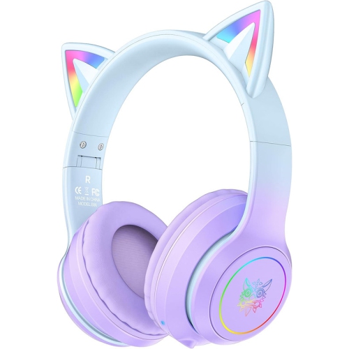 YOULIGHTS  Cat Ear Bluetooth Headphones \w Micphone for Kids & Adults, Led Light Up Wireless Hi-Fi Sound Quality, Over-Ear Headphones \w Volume Control