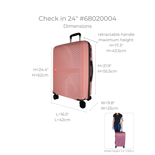 Valise rigide colorée 24&nbsp;po de Cavalinho - Rose