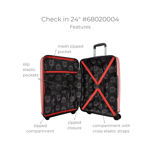 Valise rigide colorée 24&nbsp;po de Cavalinho - Rose