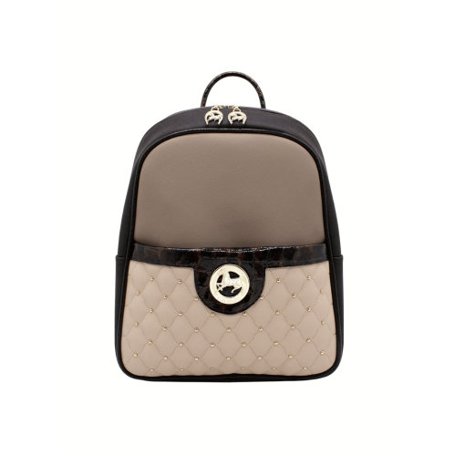 Image 1 of 9.. Cavalinho Craft Backpack - Color Brown - Leather & Canvas