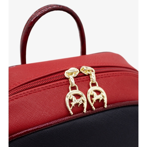 Sac à dos de Cavalinho - Bleu marine / Blanc / Rouge - Cuir et toile