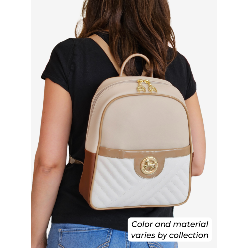 Cavalinho Craft Backpack - Color Black / White - Leather & Canvas