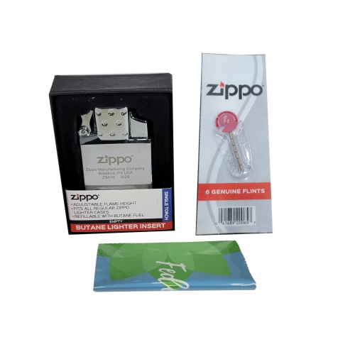 Accessoire pour briquet simple de Zippo Plus six doublures en prime et un chiffon de nettoyage en microfibre