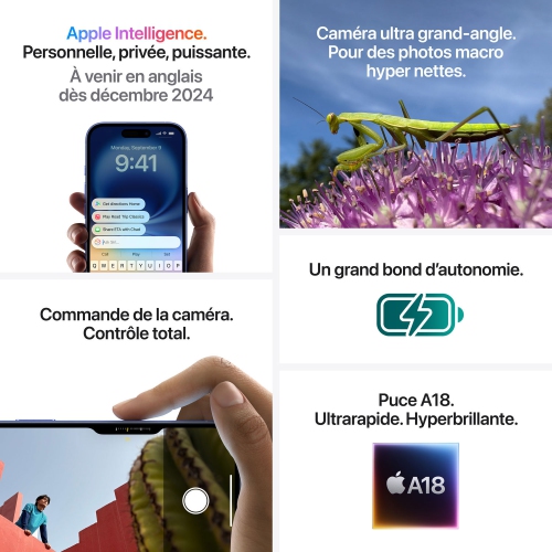 Boîte ouverte - iPhone 16 256&nbsp;Go d'Apple - Blanc - Déverrouillé